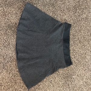Express Gray Flare Skirt w/ Faux Leather Trim